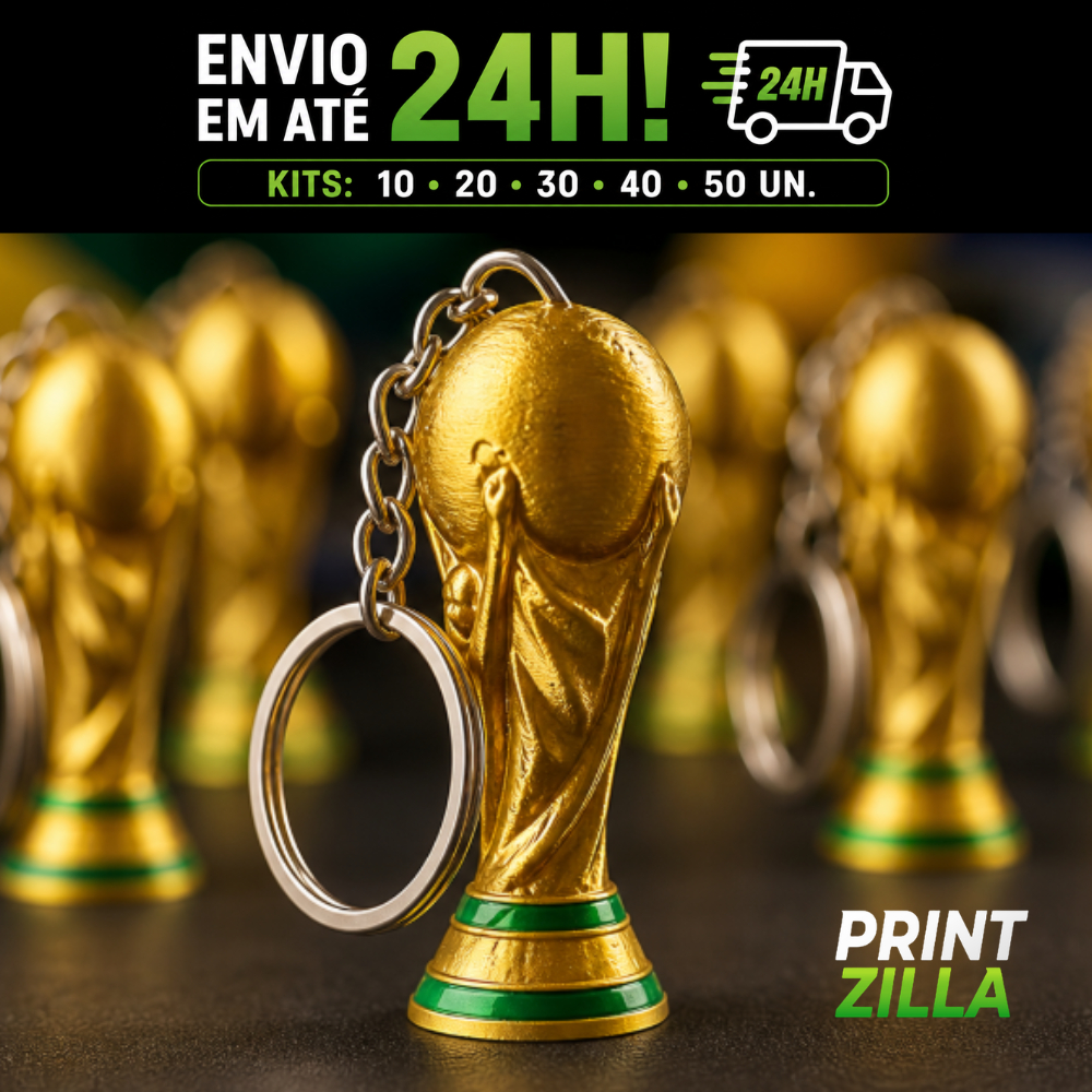 Kit Chaveiros Taça Copa do Mundo 2026 Lembrancinha Atacado Revenda Brinde Festa