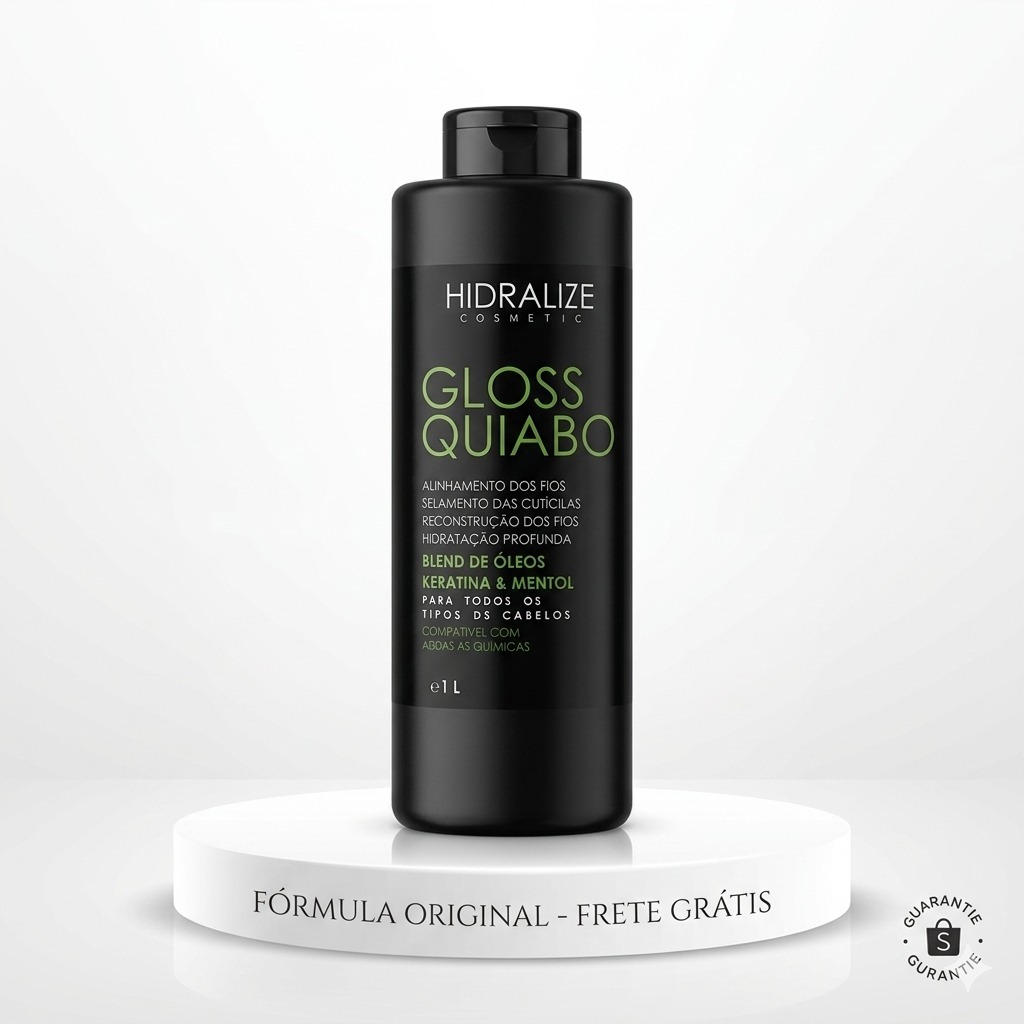 Progressiva Gloss Quiabo Hidralize 1Litro ALISA MUITO Redutor De Volume Super Resultado Progressiva