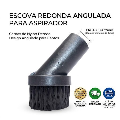 Bocal Redondo Escova Aspirador de Pó Black e Decker AP1000 AP2000 AP3000 AP4000 ( 32mm Diâmetro )
