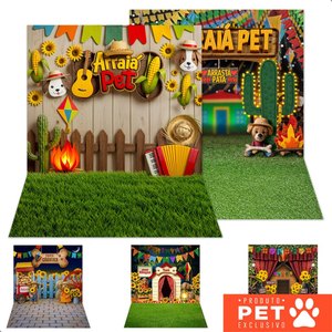 Fundo Fotográfico Festa Junina Pet Shop Tecido 1,2x1,7m Cenário Arraiá Painel Fotos - Vários Modelos