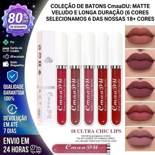 Batom Gloss Cores Veludo Fosco À Prova D'água Batom De Longa Duração 18 cor