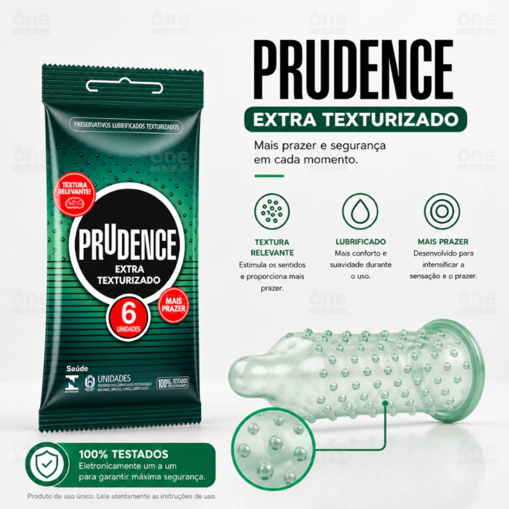 Preservativo Camisinha Prudence Extra Texturizado 6 unidades