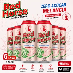 Red Horse Zero Açúcar Melancia 473ml Pack 6 12 24 Latas Energético Original