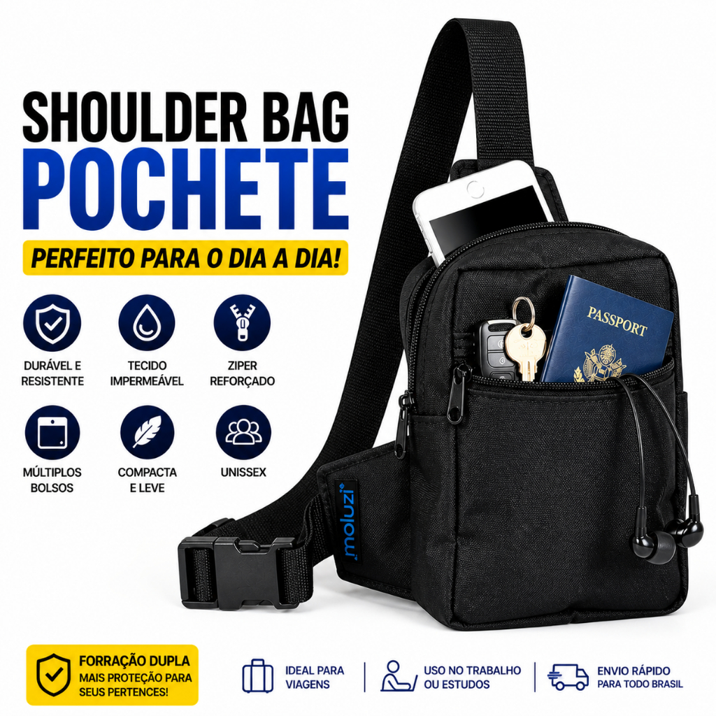 Bolsa Mochila Pochete Grande Transversal Masculino Chest Bags De Ombro Impermeável