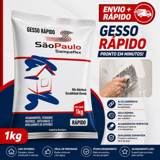 Gesso Rápido Branco 1KG São Paulo - Sampaflex
