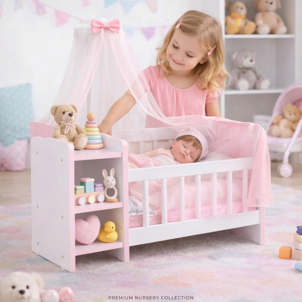 Brinquedo | Berço DE Boneca Infantil Cômodas Véu / Reborns / 78CM