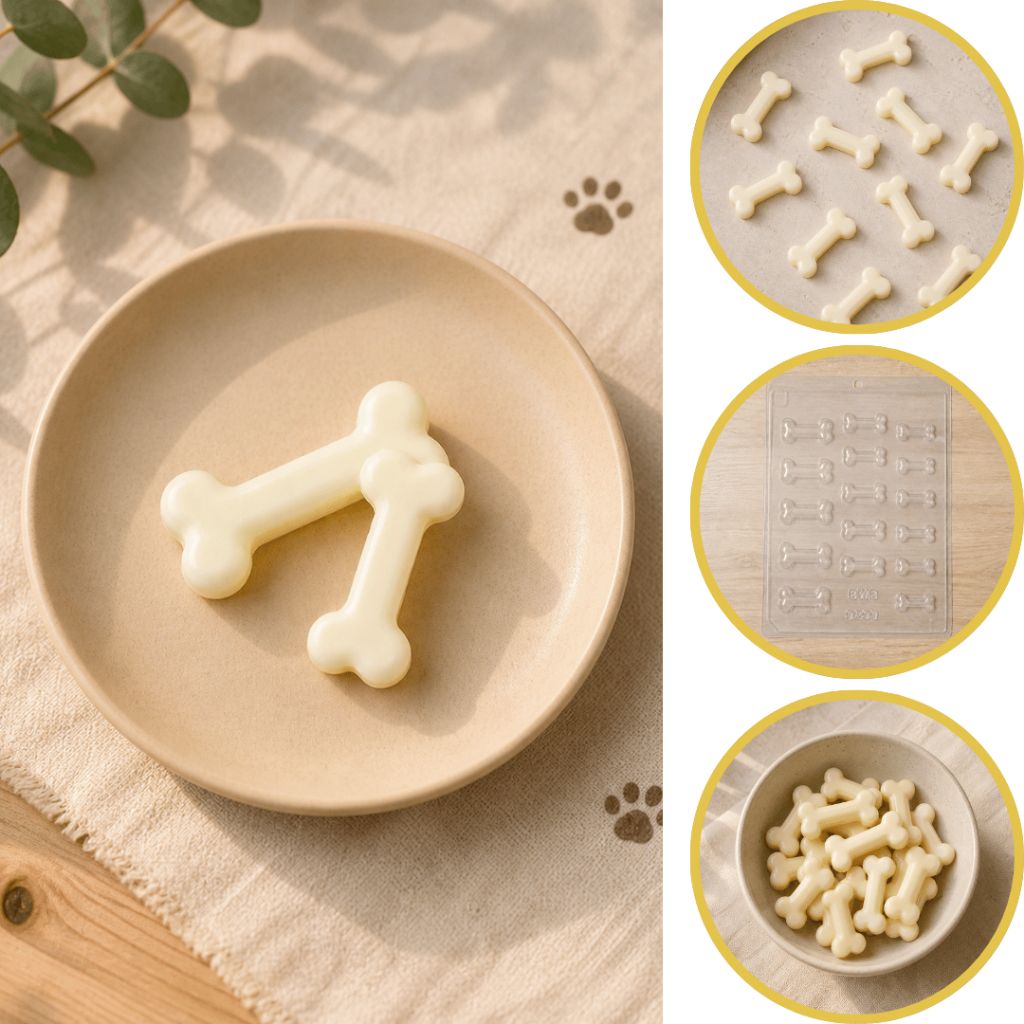 1~10 Forma Simples Osso Dog 9299 em Acetato BWB Para Bombom, Doces de Chocolate, Confeitaria (CHOCO)
