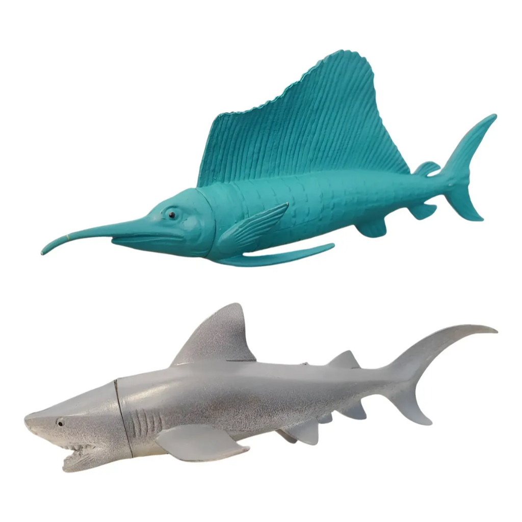 Animais Marinhos Tubarão Marlim Peixe Infantil Fundo Do Mar Brinquedo Bicho Animal Safari Brinquedos Piscina Bebê Bichos