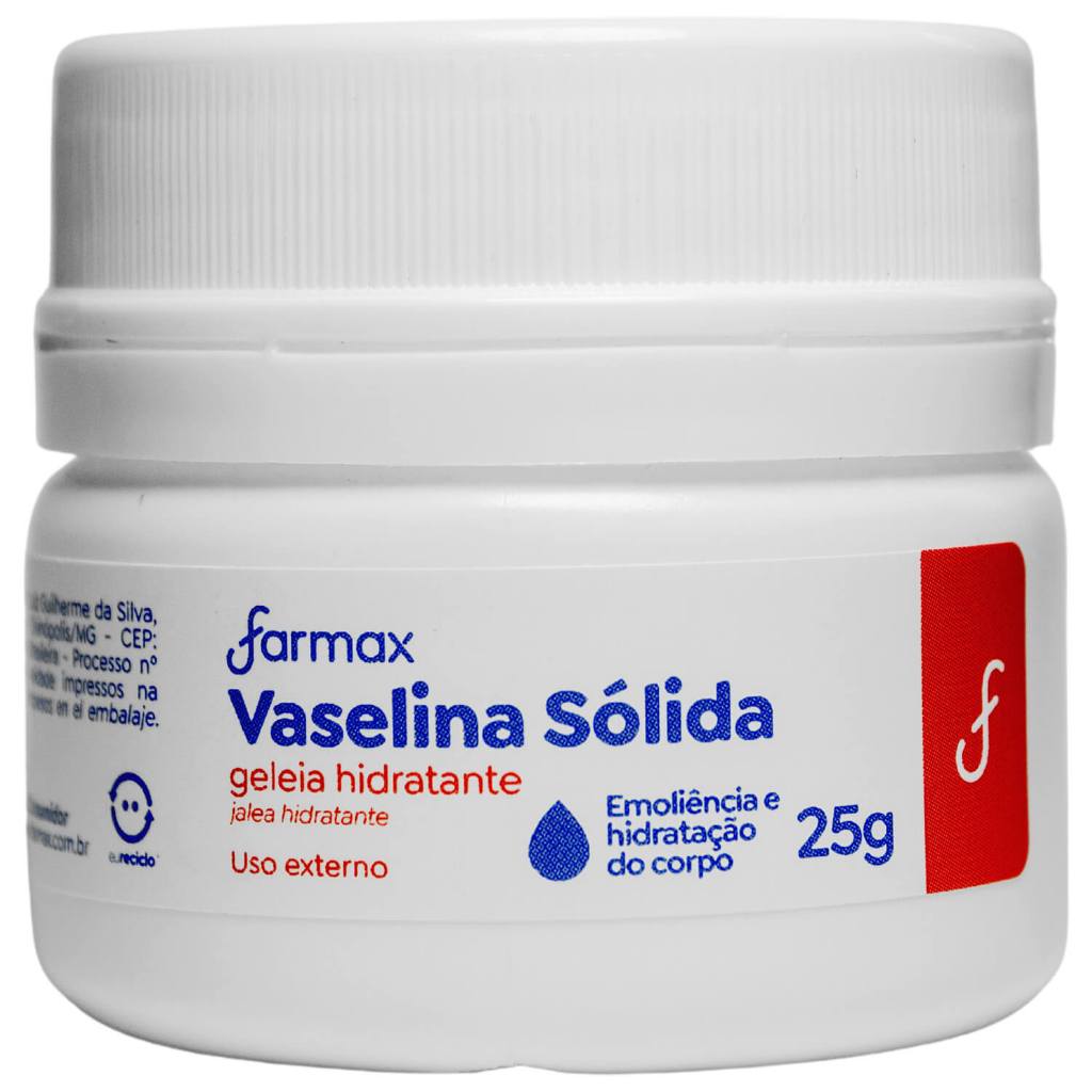 Vaselina Sólida Farmax 25g Geléia Hidratante Emoliente Para Corpo Pele