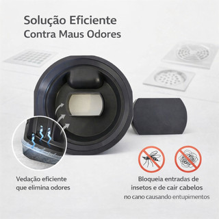 Adaptador Bloqueador Anti Odor Tira Mau Cheiro Ralos E Porta Grelhas 15cm Mbox Anti Insetos e Cabelos
