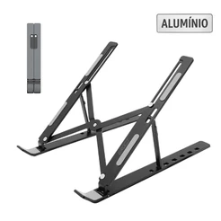 Suporte Para Notebook E MacBook em Alumínio com Altura Ajustável Dobrável