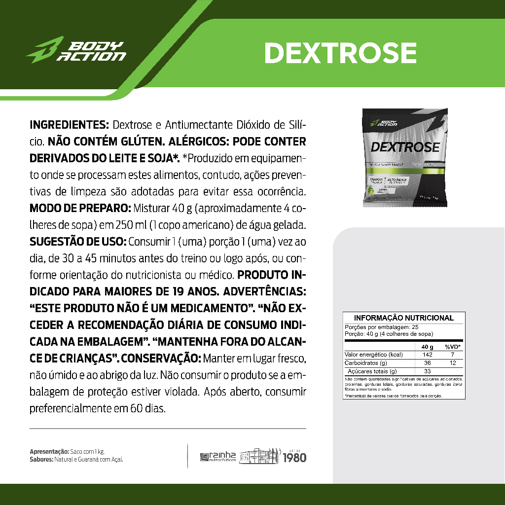 Dextrose Saco 1kg Bodyaction
