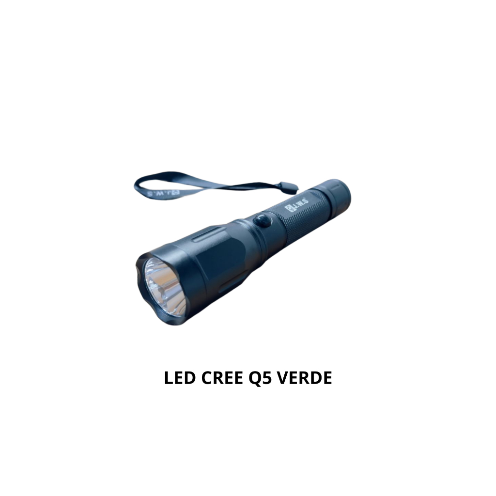 Lanterna Tática Led Verde Caça Pesca Trilha Camping Foco Fixo Acionador Remoto Ws-533q Jws Suporte Universal Led Cree Q5