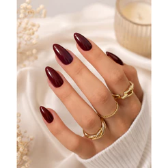 Unha Postiça Realista Vermelho Cherry 24 Unidades