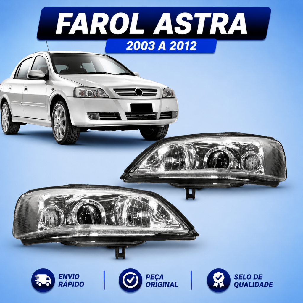 Farol Astra ANO 2003 A 2012 Cromado Manual
