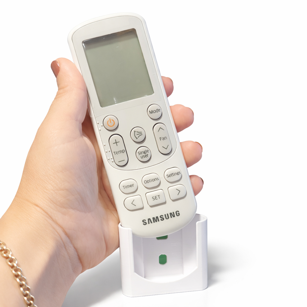Suporte Base Porta Controle Encaixe Controle Samsung Wind Ar Condicionado Suporte Parede Branco — imagem 2 de 2