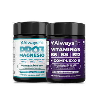 Kit Pro3Magnésio + Complexo B AlwaysFit | Magnésio + B6B9B12 | 120 Cápsulas