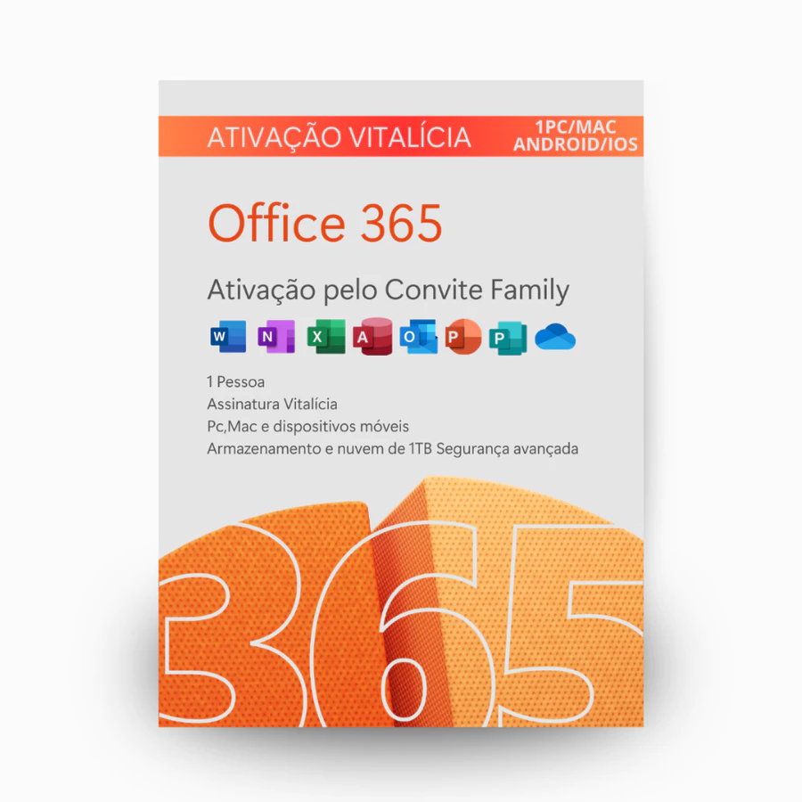 Microsoft Office 365 Original – Convite 12 Meses + 1TB OneDrive Entrega Físical