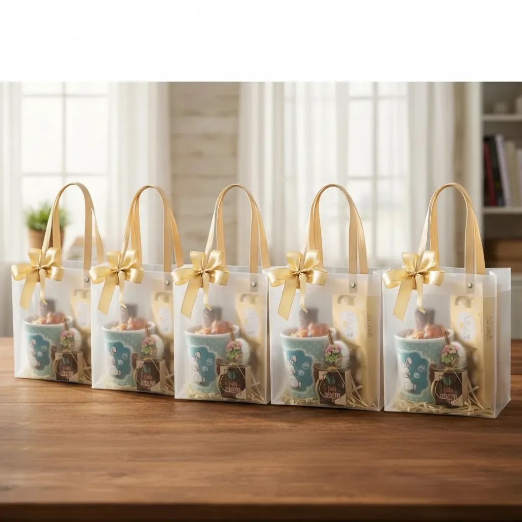 Kit-5 Sacolas Plásticas Fosca Transparente P/presente 22x30cm - Mais vendida