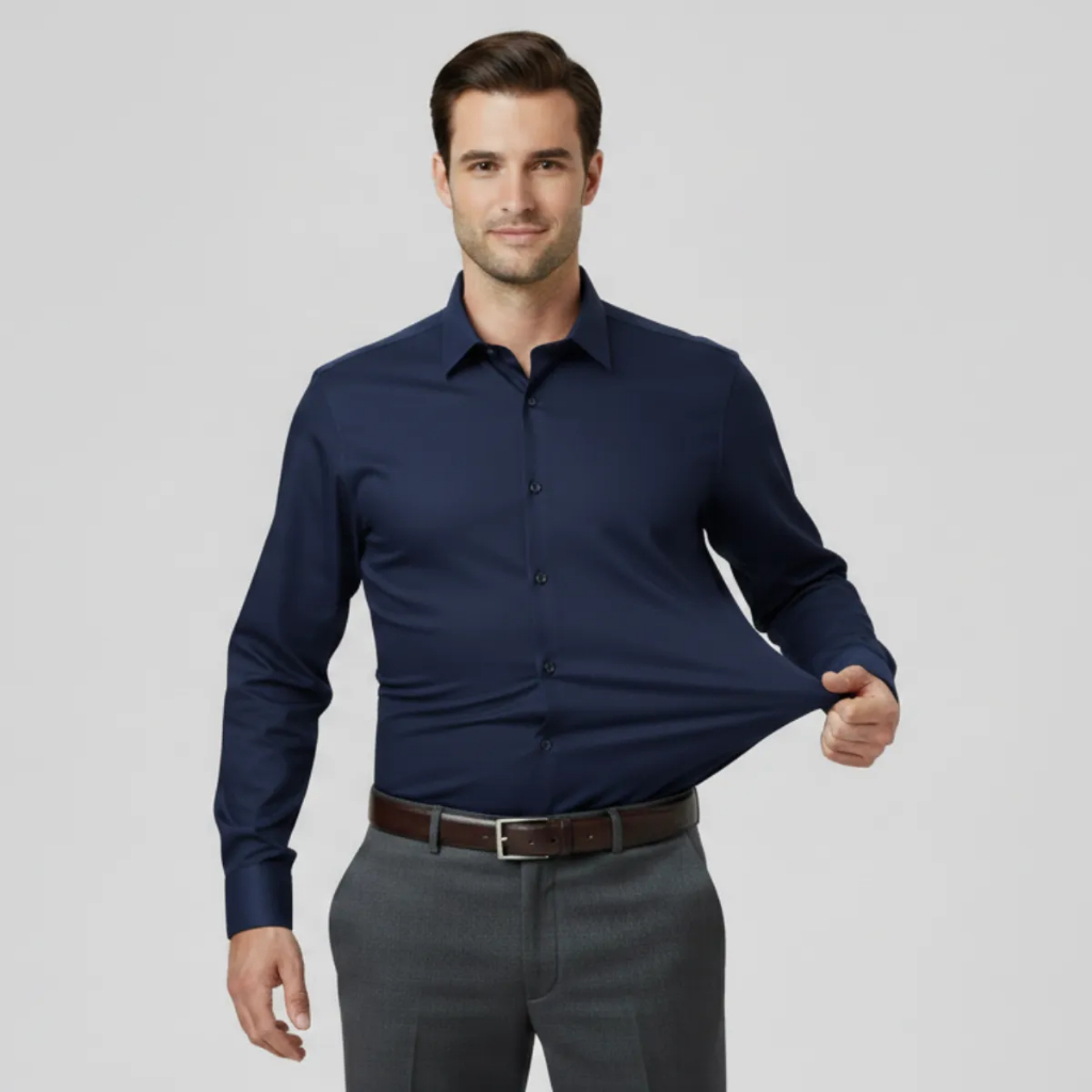 Camisa Social Masculina Microfibra com Elastano Premium Conforto e Elegância