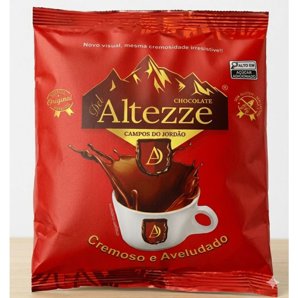 Chocolate Quente Cremoso Aveludado De Campos do Jordão Del Altezze Suisse Tipo Europeu 200gr