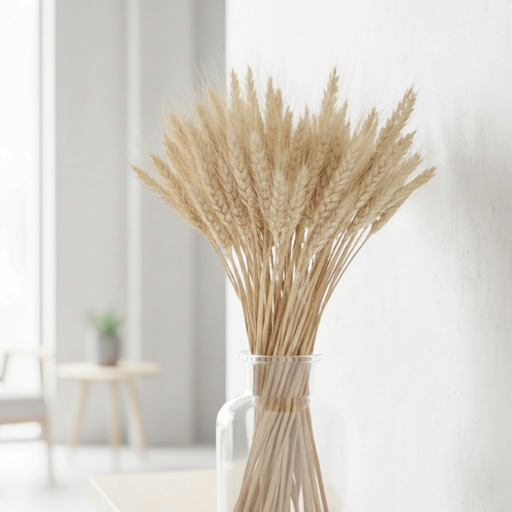 120 Hastes de Trigo Seco Premium para Decoração - Arranjos, Flores Desidratadas, Vaso Decorativo