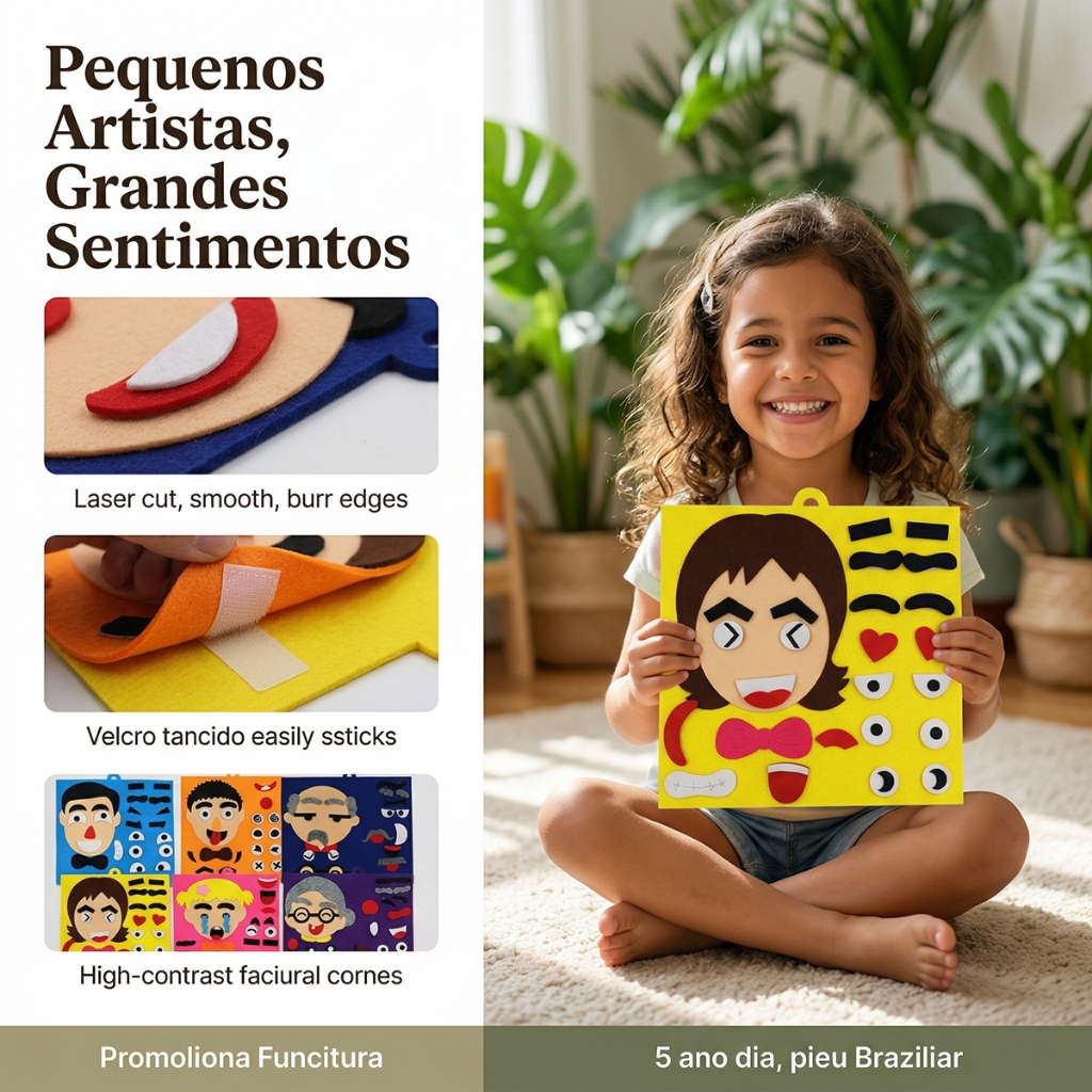Brinquedos De Menina Brinquedo De Emoções Em Feltro 30x30cm Brinquedos Femininos Infantil