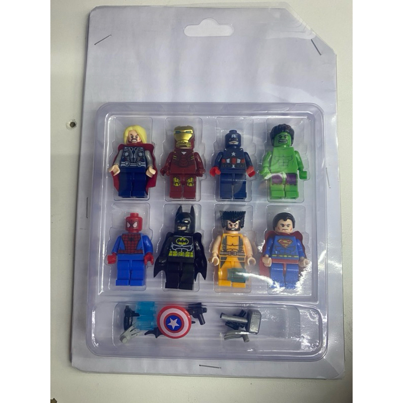 Kit Bonecos  Tipo Lego 8 Peças Personagens Ação Infantil