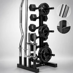 Suporte Expositor 200kg Para Anilhas Barras E Halteres Organizador De Peso Academia