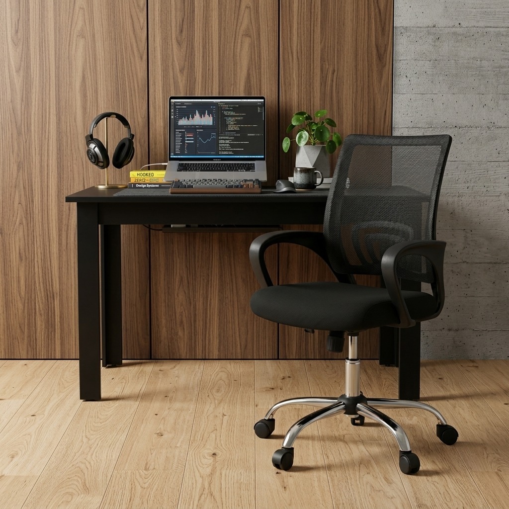 Kit Mesa de Escritório 90cm + Cadeira Fixa para Estudos e Trabalho