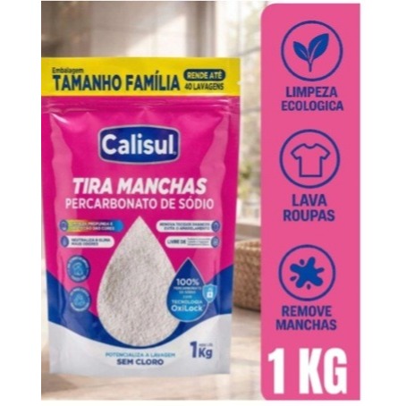 PERCARBONATO de sódio 100% PURO Roupas e Limpeza 1kg/2kg OXIGÊNIO ATIVO Calisul SEM CLORO