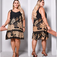 Vestido Feminino Plus Size Alça Grosa Soltinho