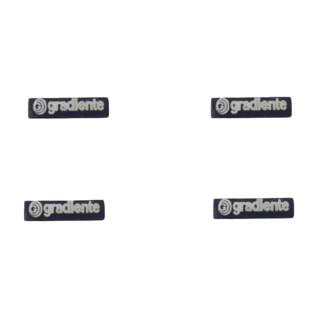 Logomarca- Identificação Logo Emblema Gradiente 4X1 Preto Prata Toca Discos Vitrolas Rádios Receivers Caixas Som Antigos