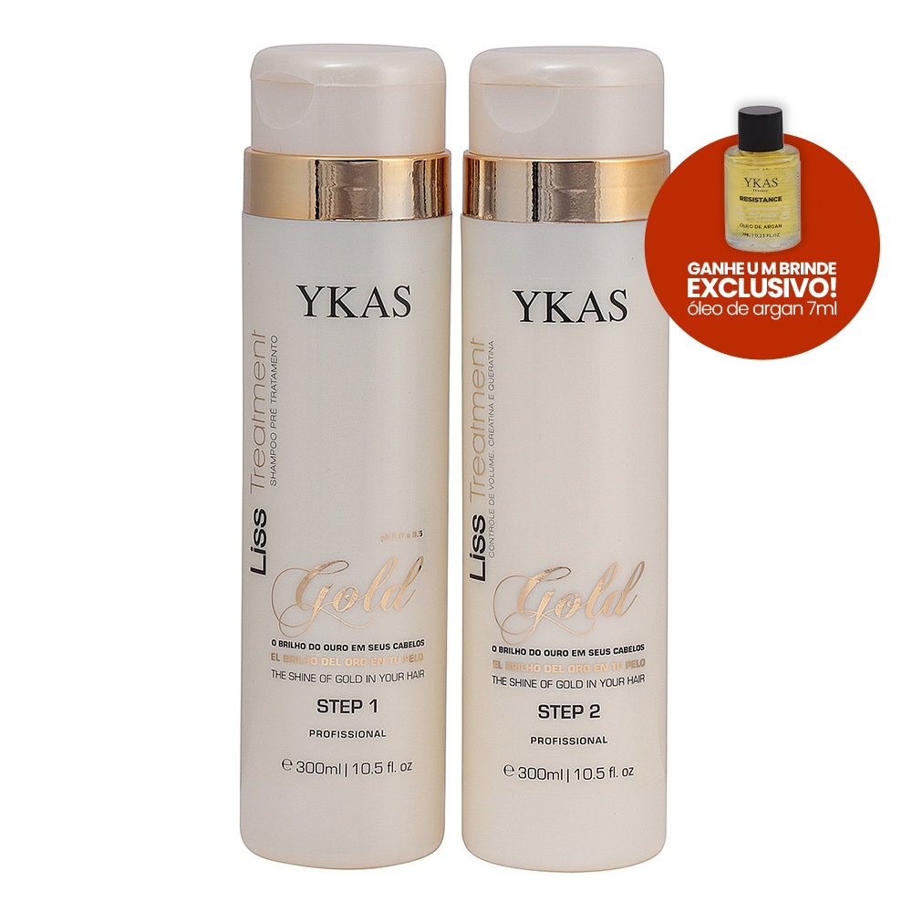 YKAS OURO KIT REDUTOR DE VOLUME ESCOVA PROGRESSIVA (2X300ML)