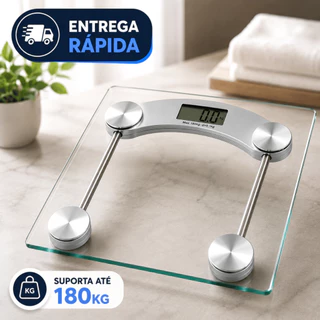 Balança Corporal Digital Até 180kg Com Vidro Temperado Premium