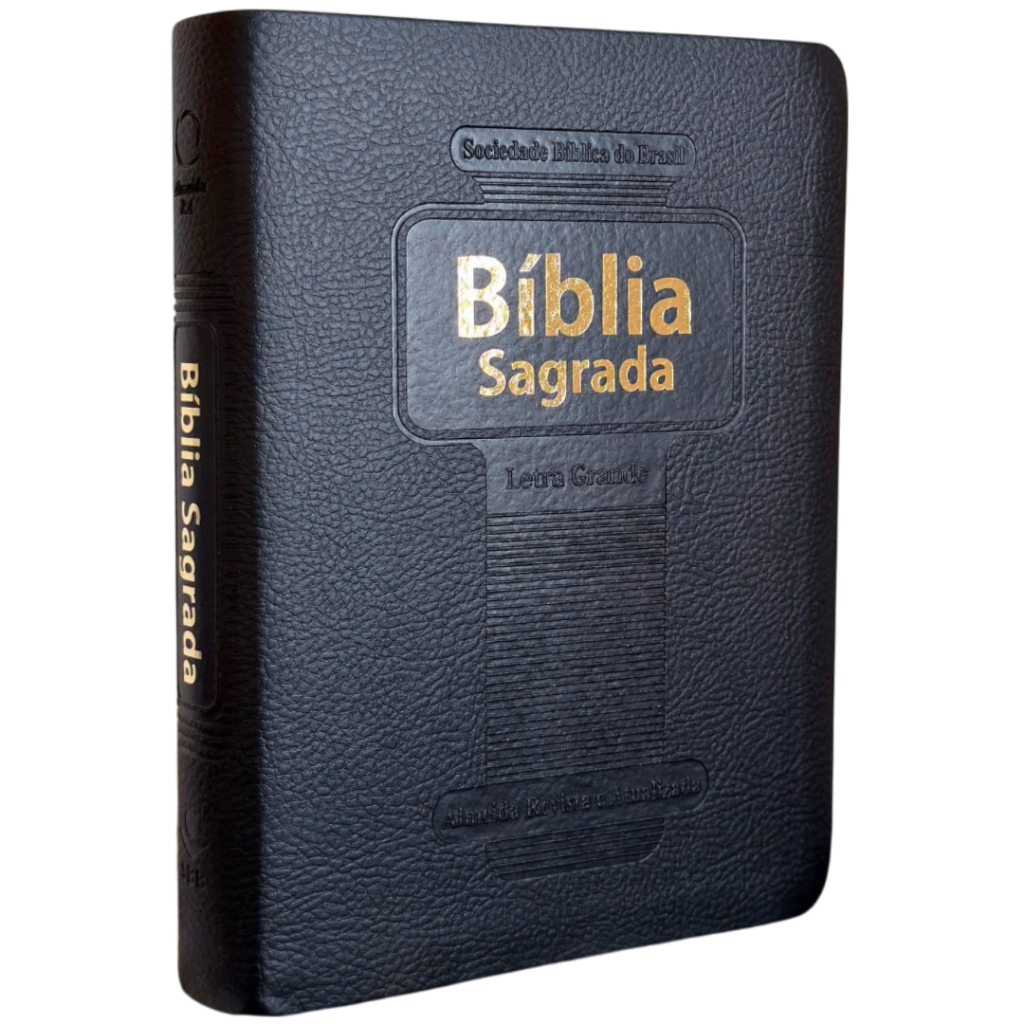Biblia Sagrada Média ARA com Letra Grande sem Índice Lateral | Capa Luxo Preta