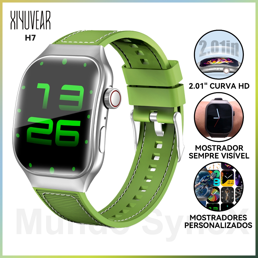 Smartwatch H7 Tela Curva Relógio Inteligente 2026 Chamada Bluetooth Monitor Cardíaco Masculino Femin