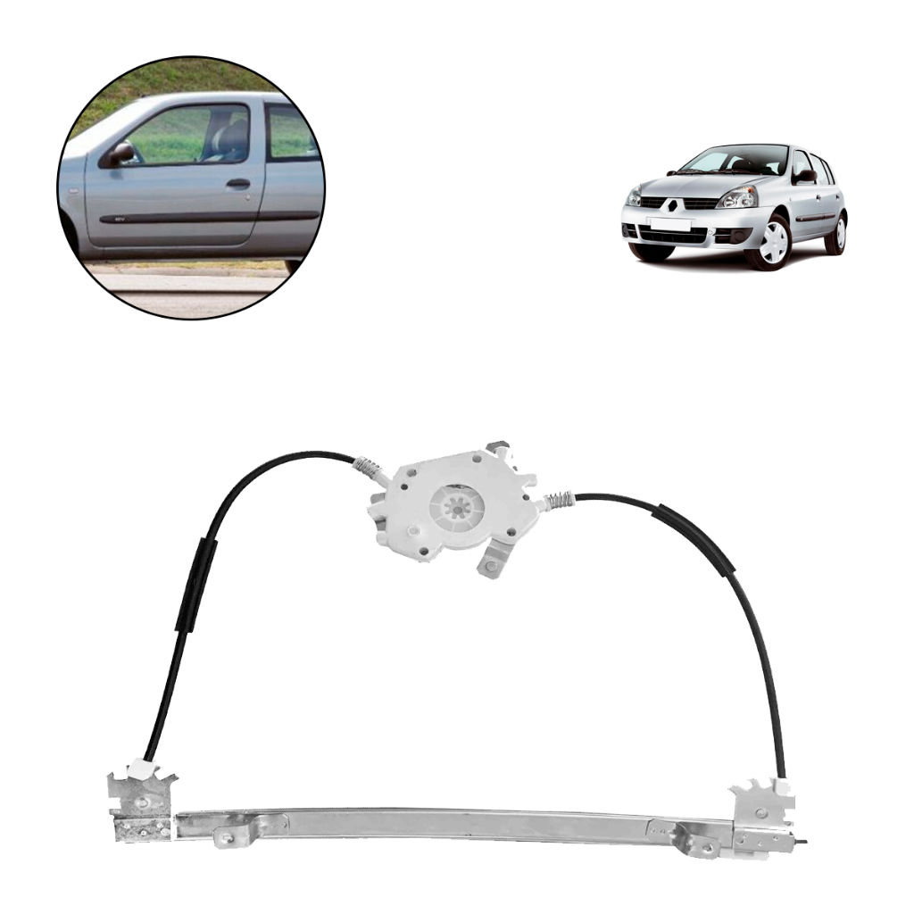 Maquina Vidro Clio 2 Portas Dianteira 1999 2000 2001 2002 2003 2004 2005 a 2016 Esquerda S/motor