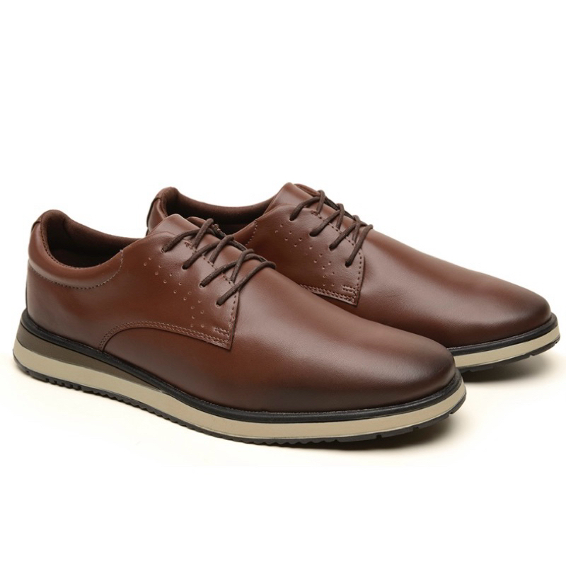 Sapato Oxford Masculino Sapato Casual Confortável Elegante Casamento Formatura ou Trabalho Moderno Sola de Borracha