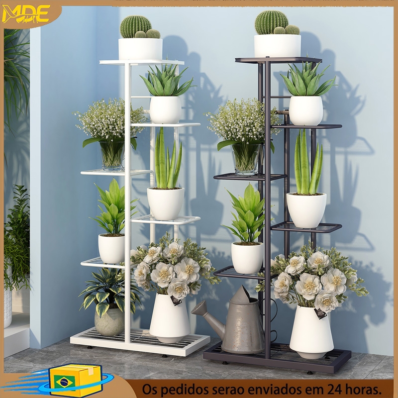 Preto/Branco 5/6/ níveis Suporte para plantas prateleira expositora para plantas de interior e exterior flores e plantas