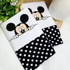 Pano de Prato Mickey envergonhado - 100% algodão
