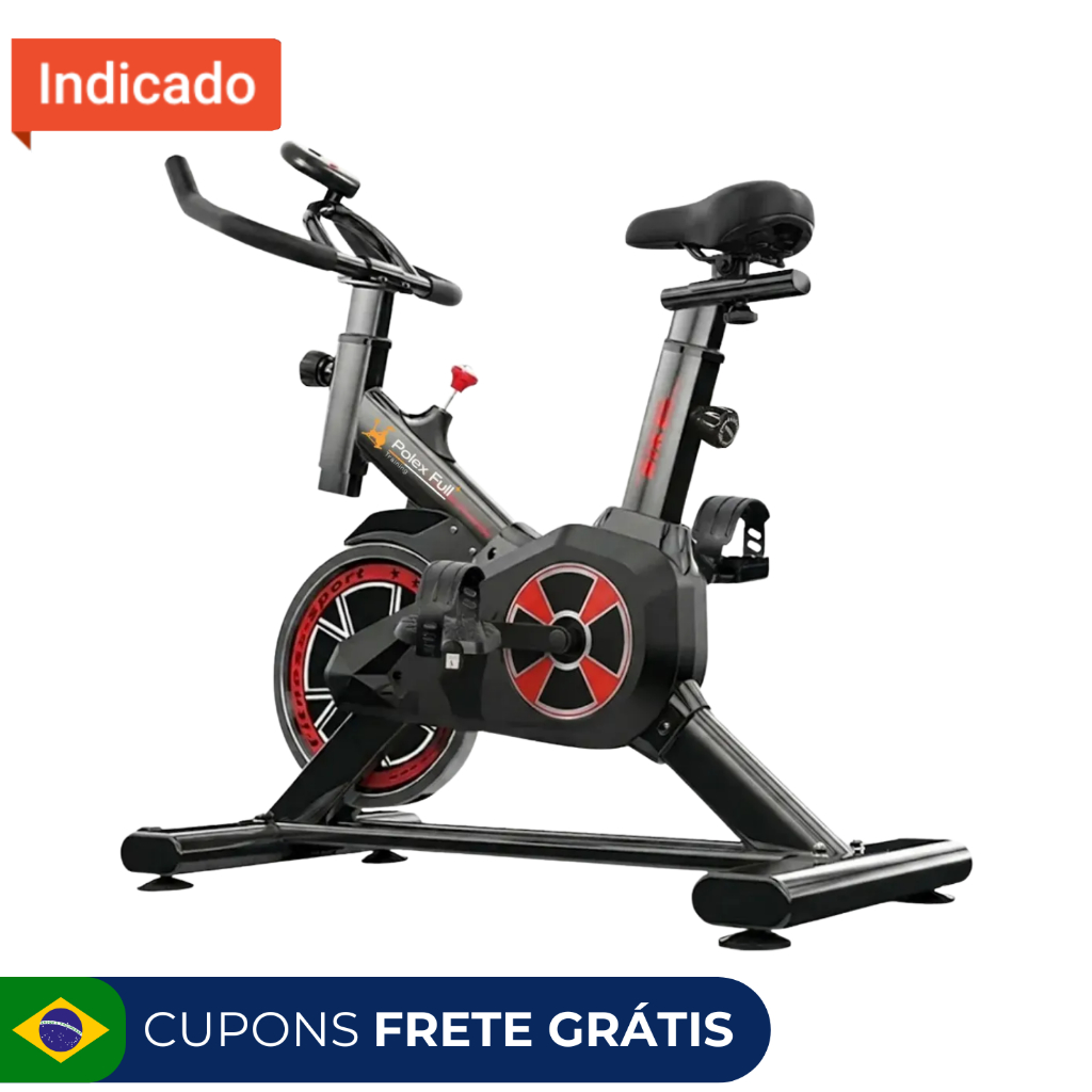 Bicicleta Spinning Ergométrica Exercícios - Monitor Profissional - Suporta até 120kg - Polex Full