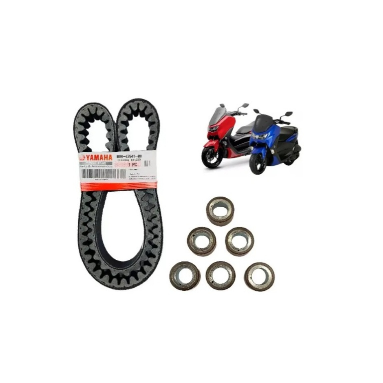 Kit Correia + Roletes Transmissão Cvt Nmax 2021 2022 2023 2024 e 2025 Original Yamaha