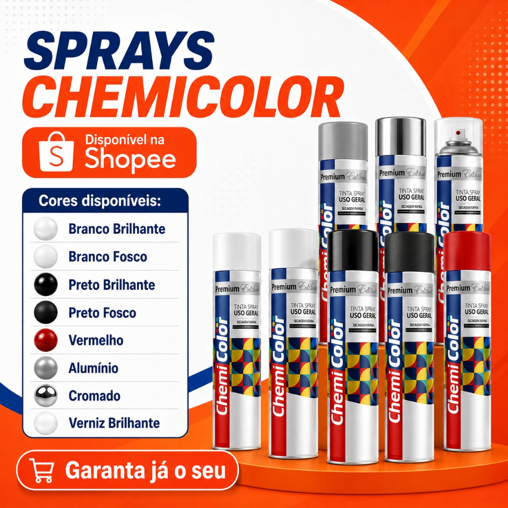 Spray Chemicolor Uso Geral 250ml Secagem Rápida Cores Variadas