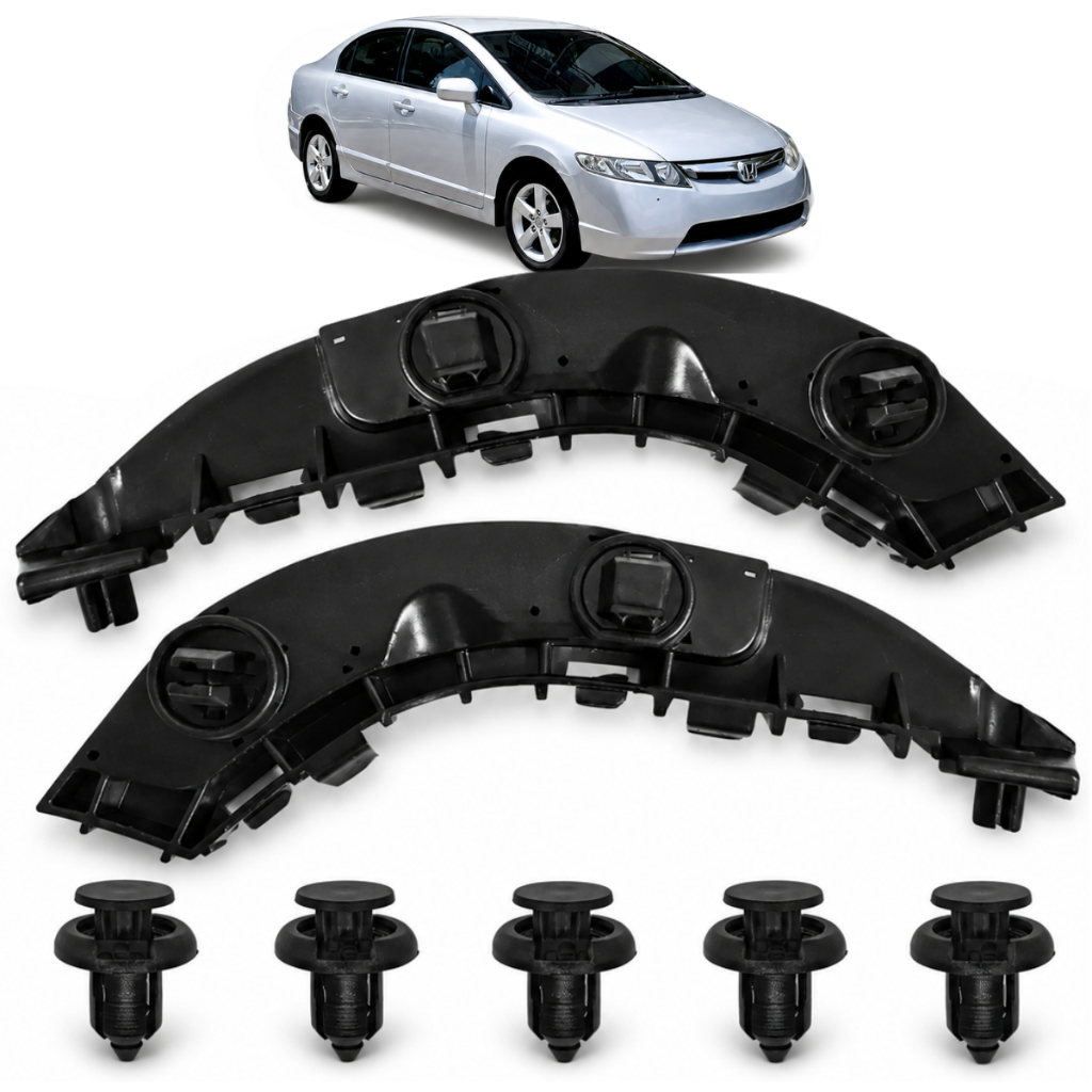 Guia do para choque para honda new civic 2007 2008 2009 2010 2011 kit suporte com grampo e presillha