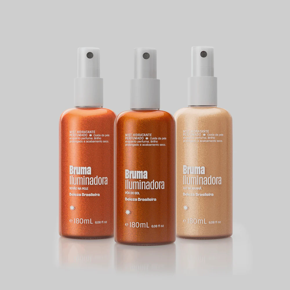 Bruma Iluminadora Corporal 180ml Body Splash Hidratante com Brilho Glow e Fragrância