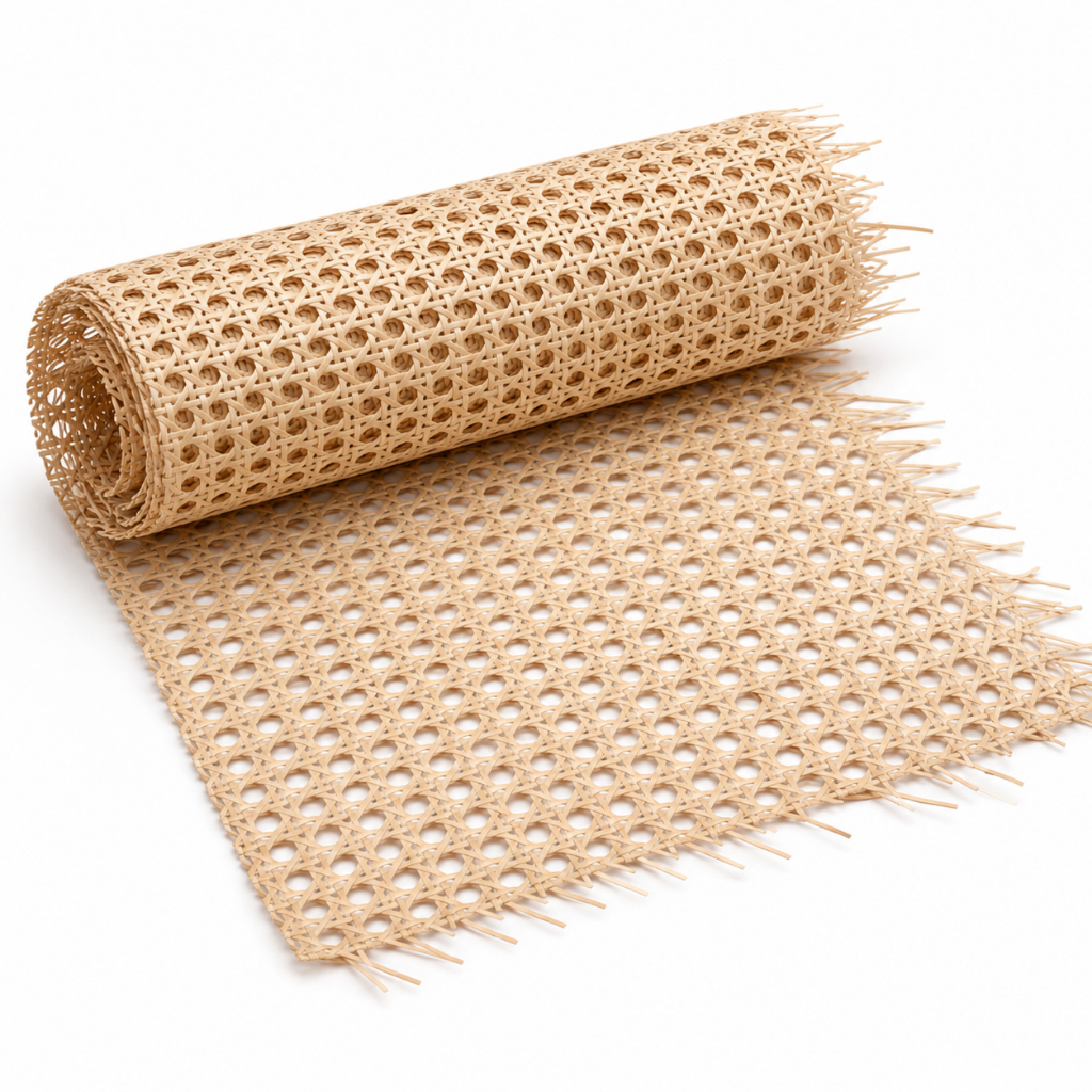 Palhinha Indiana Sextavada Rattan Natural Bege 2mx50cm Tela para Móveis Decoração