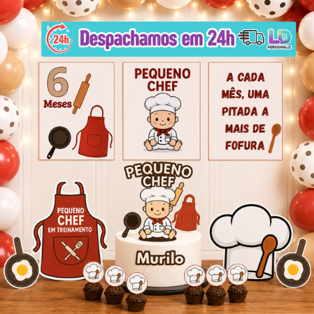 Só Um Bolinho Cozinheiro Aniversário Festa MêsVersário Aniversário - Tema Criativo