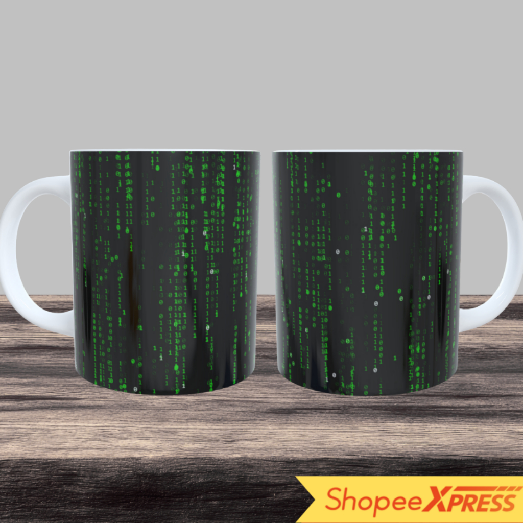 Caneca Xicara Codigo Matrix Programador | Cerâmica 325ml | Presente Criativo Fã Geek | Envio Rápido
