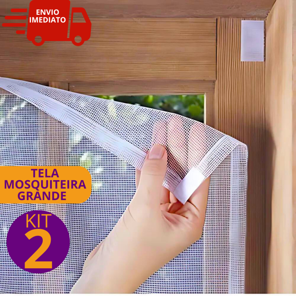 Kit 2 Tela Mosquiteiro Grande Janela Auto Colante Inseto Mosquitos Tela Mosquiteiro 1.50M X 1.80M